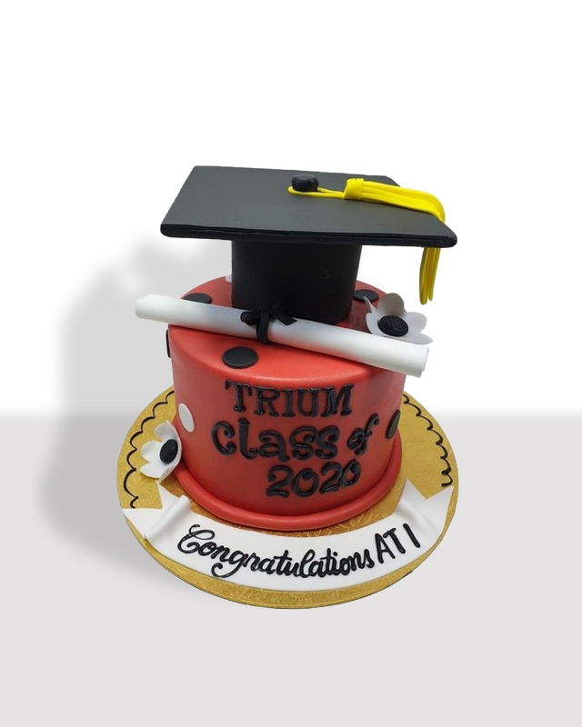 Picture of Red graduation cake