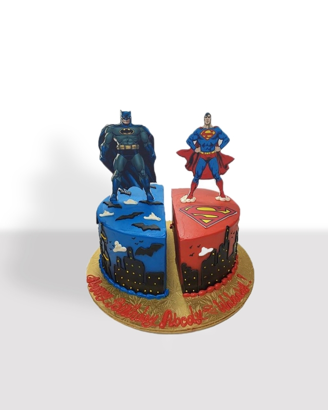 Picture of SUPERMAN AND BATMAN CAKE